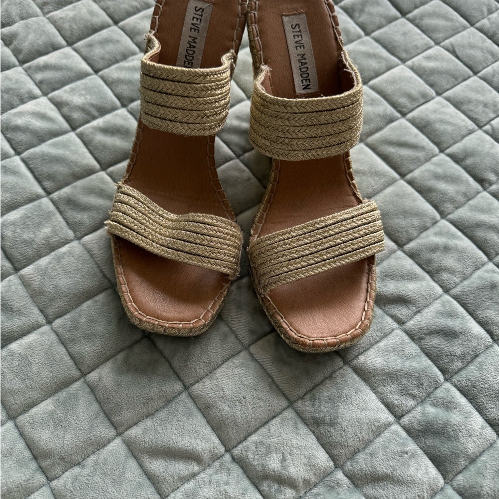 Steve Madden Tan Woven Espadrilles